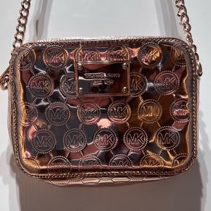 Michael Kors rose gold cross body bag